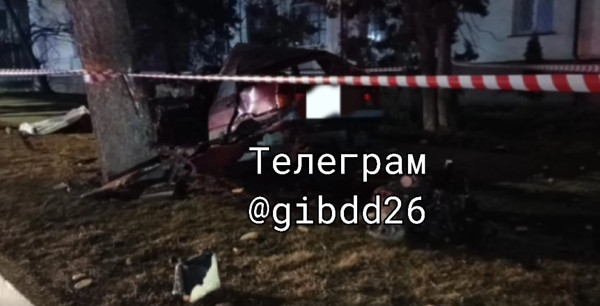 В Кисловодске водитель погиб после столкновения с деревом